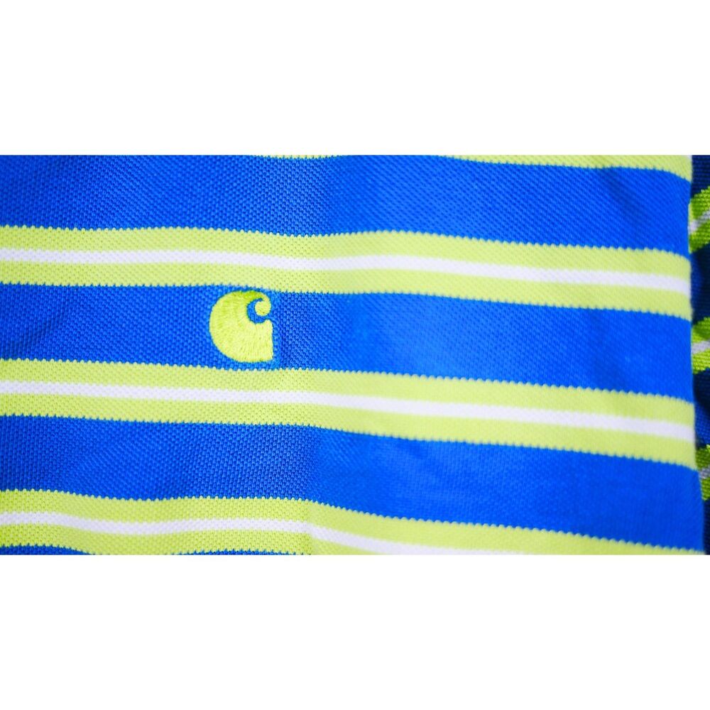 Carhartt Youth Short Sleeve Polo Green, White and Blue Stripe - Youth XL - Picture 3 of 4